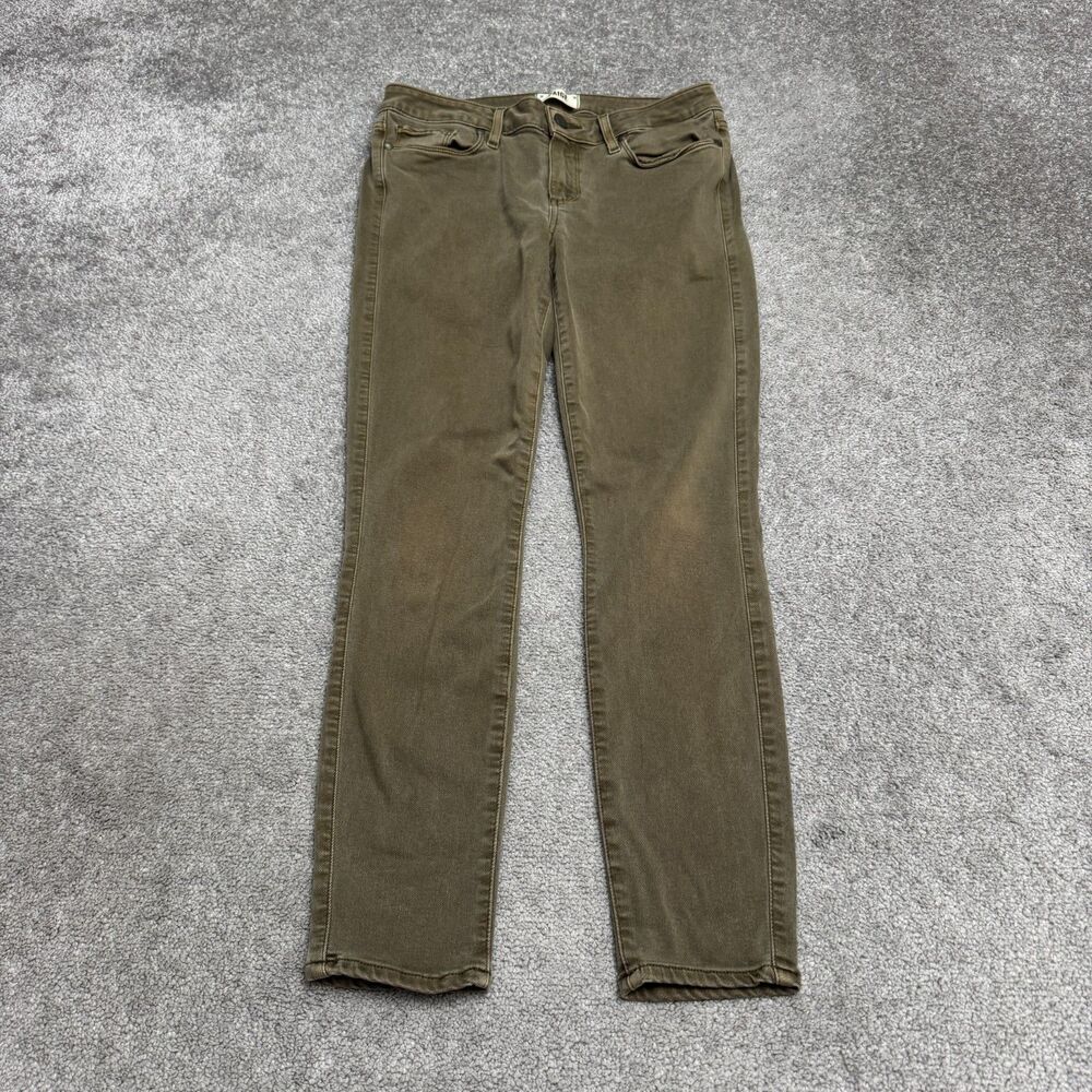 Paige Verdugo Ankle Denim Jeans Womens 30 Sahara Green Mid Rise Skinny Stretch